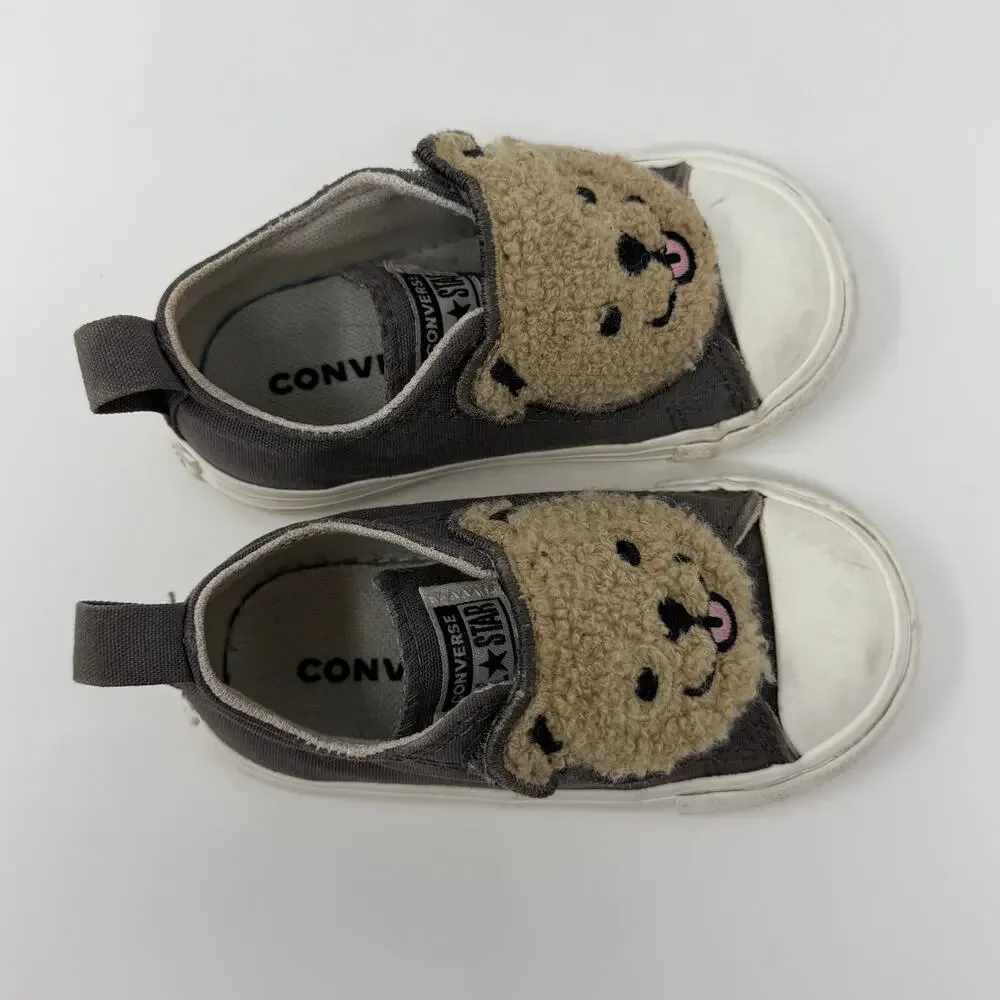 Converse Toddler Bear Slip-On Sneakers Gray Size 5